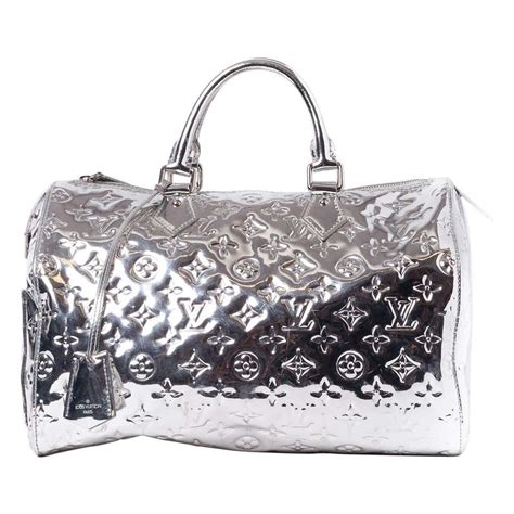 louis vuitton silver miroir speedy 35 bag